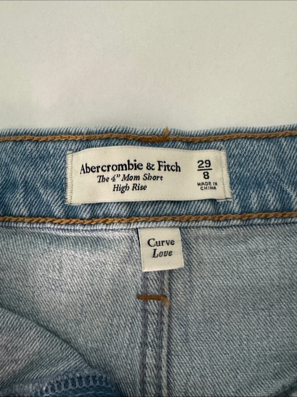 Abercrombie & Fitch Light Blue Denim Mom Shorts